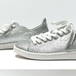 Schutz Sanjay Silver Glitter Sneakers Tennis Shoe Size 8 Photo 0