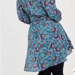 Torrid ‎ Teal Floral Georgette Wrap Tunic Blouse Dress Size 3 3X 22/24 Plus Size Photo 4