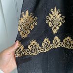 Embroidered Gold & Black Stone Shimmer Wrap Head Scarf Shawl Wrap For Women Photo 2