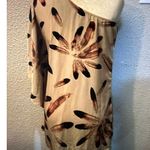 Audrey  3 1  Brown/Tan  One Shoulder Feather Top Dress Kaftan Tunic Coverup Boho Photo 1