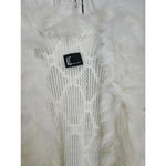 Love Token $174  Ivory‎ Knit Tiffany Duster Cardigan Rabbit fur trimming Photo 3