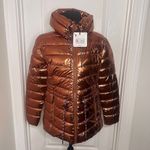 Desigual Womens Jasmine Metallic Copper Packable Padded Puffer Jacket Size Small Photo 3