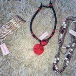 Ana capri Jewelry Two Necklaces One Bracelet See Pictures New Red Photo 0