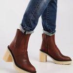 Free People James Leather Chelsea Boot Red Size 7.5 Photo 0