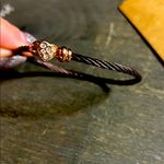 Elegant Chocolate Brown and Rose Gold Cable Bracelet Photo 0
