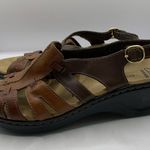 Clarks  Gladiator Women's Size 9W Brown Leather Open Toe Slingback Sandals 15807 Photo 3