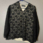 Dialogue  Black Lace Top, Size XL - Elegant & Romantic Goth Style Photo 0