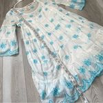 Meena Mahal Dress embroidered tiered sheer mini womens White medium indian party Photo 6