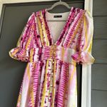 SheIn Tie Dye Plung Neck Puff Sleeve Maxi Dress Photo 10