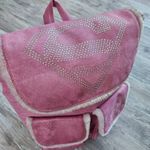 Supergirl Pink Faux Suede Backpack W/ Rhinestone Logo Furry Trim Bling Superhero Photo 9
