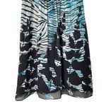 BCBG Paris Silk Halter Empire Waist Tie Back Blue Zebra Print Dress Size 4 Photo 4