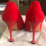Ladies Trendy Suede Shoes Red Size 9 Photo 5