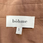 Bohme  Makayla Mini Dress Smocked Balloon Sleeve Button Ruffle Tiered in Clay S Photo 12