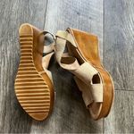 Anthropologie Barbara Barbieri Wedge Sandals Size 7.5 Italian Suede Taupe Shoes Brown Photo 9
