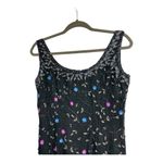 Papell Boutique Papēll Boutique Fully Beaded Floral Pink, Blue and Black Formal Gown Dress Photo 6