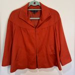 Lafayette 148 New York 100% Cashmere Jacket Loro Piana Burnt Orange Sz 6 Flaw Photo 0