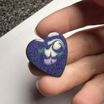 Hand Crafted Hand Made Purple Enamel Heart Brooch Pin Photo 1