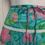Lilly Pulitzer Crochet Floral Lace Drawstring Skirt Small/Medium Bright Blue Neon Photo 8