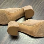 14th & Union  tan faux suede block heel slip on sandals size 9M Photo 5