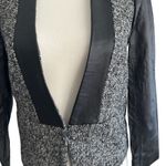 BY MALENE BIRGER Elegant Sway Chium Leather Tweed Blazer Jacket Size 36 US 4 NWT Black Photo 3