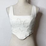 Urban Outfitters NWT  Elsa Embroidered Cropped Corset Top Photo 2