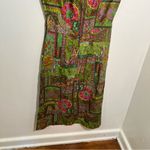 Handmade Midi Dress Green Geometric Dragon Size XS Photo 7