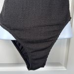 No Boundaries  Ribbed Ruched High Leg Black Swimsuit Size Small NWT #5735 Photo 2