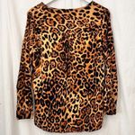 ZARA Woman Long Sleeve Leopard Print Pullover Blouse Size Medium Casual Photo 9