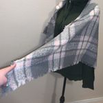 David & Young  plaid fringe wrap scarf shawl pink grey Photo 1