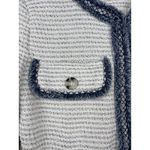 Liverpool  Los Angeles Small Collarless Tweed Jacket White‎ Blue Frayed Edge Photo 12