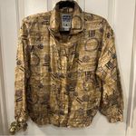 Vintage 90’s Details Sportswear Silk Bomber Jacket Roman Numerals Ancient Words Tan Photo 0