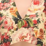 ZARA Floral Crop Tank Top S V-Neck Vintage Rose Print Zip Back Summer Flower Photo 4