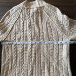 Banana Republic Cardigan Sweater Sz Med Cashmere Blend Tan Cable Knit Mock Neck Photo 7