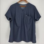 FIGS Fig Caterina One Pocket Short Sleeve Scrub Top Women’s Size 3XL in Blue-Gray Photo 0