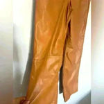 Anthropologie Blank NYC Baxter Ribcage Straight Leg Faux Leather Pants Size 26 Brown Photo 3