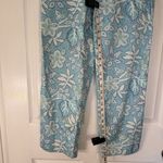 Talbots Vintage 100% Cotton Floral Print Slacks Teal Aqua White Women’s Size 6 Photo 9