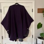 Vintage Peter James Purple Wool‎ Cashmere Cape Buttons Coat Wrap Poncho One Size Size XL Photo 7