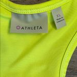 Athleta  Tinker Green Racerback Tank Top Drawstring Hem Built in Sports Bra XL Photo 2