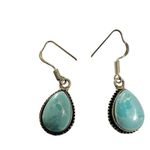 Silver tone turquoise drop earrings Blue Photo 6