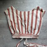 Free People Whatta Sight 2 Piece Set Cropped Top Midi Skirt Size S Striped Photo 4