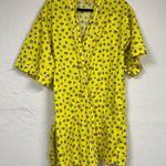 Mark Ashton  Yellow Bumble Bee Bathrobe Womens S/M Belted Short Sleeve Robe Photo 0
