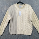 Derek Lam ‎ 10 Crosby Womens Size Large Rory Mixed Cable-Knit Sweater 100% Wool Photo 0