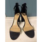 Vince Camuto  Black Suede Clear Strap Ankle Buckle Heel Party Evening Sandal Photo 2