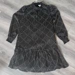 J.Crew Black Polka Dot Long Sleeve Dress with ruffle and metallic accents XXS Photo 1