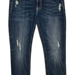 Miss Me Size 29 Boyfriend Capri Blue Denim Embellished Jeans Photo 0