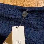 PatBo navy velvet and crochet fringe skirt size 0 brazil 32 Blue Photo 7