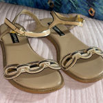 Karl Lagerfeld  Size 7.5 Beige/Silver Sandals Photo 0