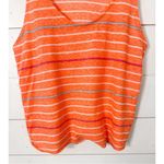 Lilu Women's Orange Striped Tie Straps Scoop Neck Tank Top Size Medium Photo 2