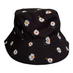 Alice + Olivia  Bucket Hat Womens One Size Black White Reversible Daisy Floral Photo 0