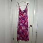 Lulus  Positively Serene Magenta Floral Cowl Neck Tie-Strap
Maxi Dress Size M Photo 3